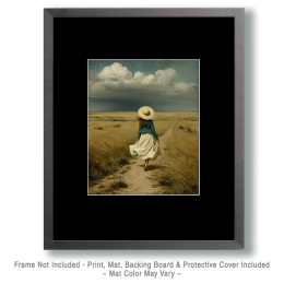 Hoping to Get Home Before the Storm Hits - Vintage Cowgirl Art