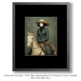 Anne on Her Palomino - Vintage Cowgirl Art