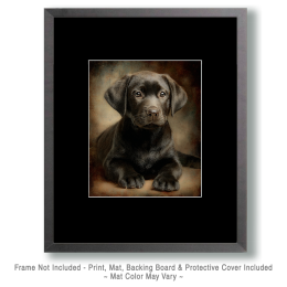 Black Labrador Puppy Portrait Art