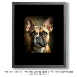 Brindle French Bulldog Portrait Art