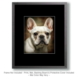 Cream French Bulldog Portrait Art