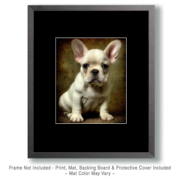 White French Bulldog Puppy Portrait Art
