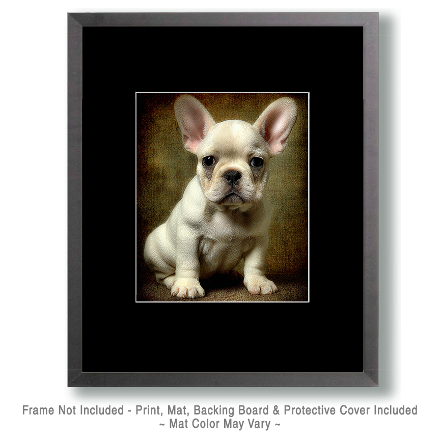 White French Bulldog Puppy Portrait Art