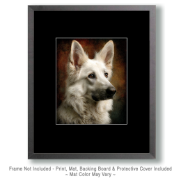 White German Sheperd Portrait Art