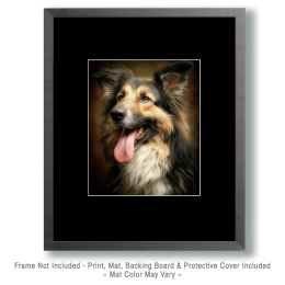 Long-Haired German Shepherd Portrait Art