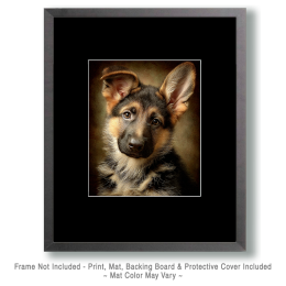 German Shepherd Puppy Portrait Art