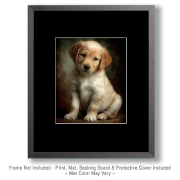 Golden Retriever Puppy Portrait Art