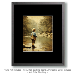 Vintage Kid Fishing Art