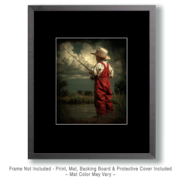 Fishing in Red Overalls Art