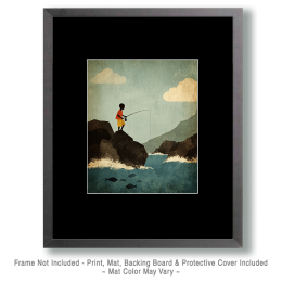 Fishing as the Tide Comes In Art