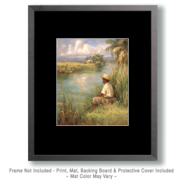 Find Saturday Afternoon Spent Fishing From the River Edge Art Print