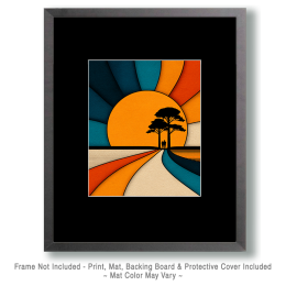 Retro 70's Style Hiking Path Art