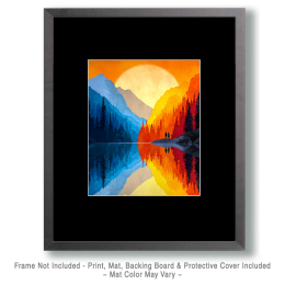 Hikers Watch Bright MoonriseArt