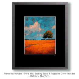 Impressionist Horses Under Tree Art