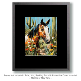 Southwest Horse in the Desert Art
