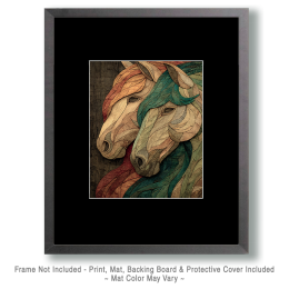 Rustic Portrait of Two Horses Art