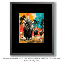 Bison Family - Pop Surrealism Lowbrow Art