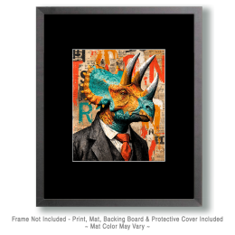 Triceratops Senator - Pop Surrealism Lowbrow Art
