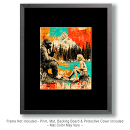 Bigfoot Hanging Out with a Friend - Pop Surrealism Lowbrow Art