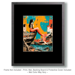 Mermaid on Shipwreck - Pop Surrealism Lowbrow Art