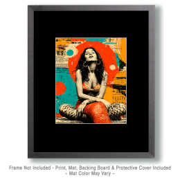 Mermaid Enjoying the Morning Sun - Pop Surrealism Lowbrow Art