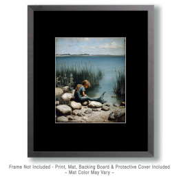 Sad Memaid on Shore Art