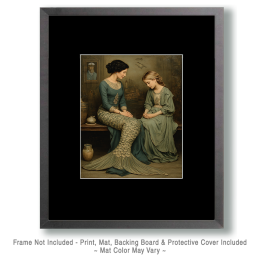 Mother Mermaid Consoles Her Daughter Art