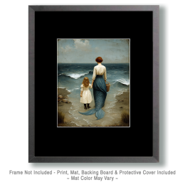 Mother Mermaid Saying Goodbye to Her Daughter Art