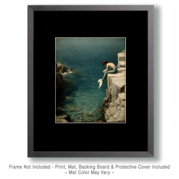 Sad Mermaid on Cliff Art