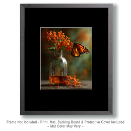 Orange Monarch Butterfly Still-Life Art