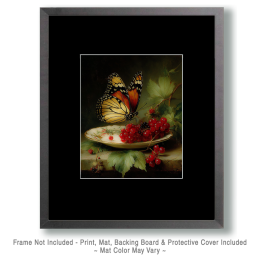 Vintage Monarch Butterfly Still-Life Art