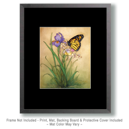Monarch Butterfly on Wildflowers Art