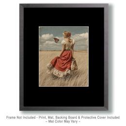 Young Woman Watching a Monarch butterfly Art