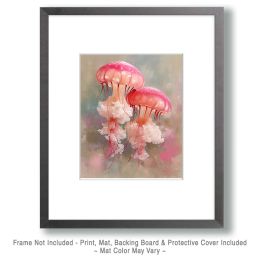 Pink Jellyfish Pair Art
