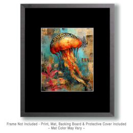 Grunge Style Jellyfish Art