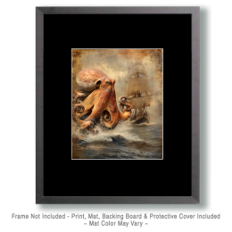 Octopus Attacking Tall Ship Art