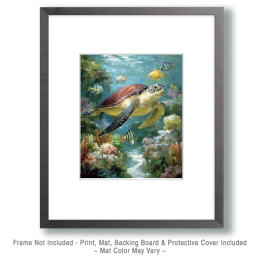 Naturalist Style Sea Turtle Art