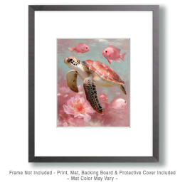 Pink Sea Turtle Art