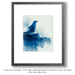 Watercolor Seal by the Sea Art