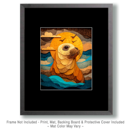 Wood Relief Style Seal by the Ocean Art