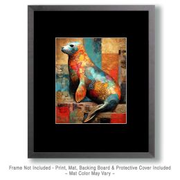Abstract Seal on Rock Ledge Art