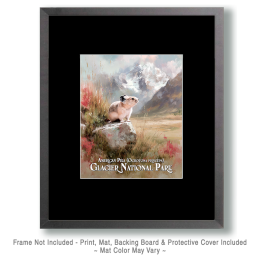 Glacier National Park - Pika in Pink Alpenglow Art