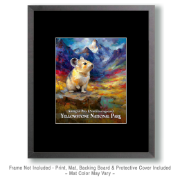 Yellowstone National Park - Cute Pika on the Alert Art