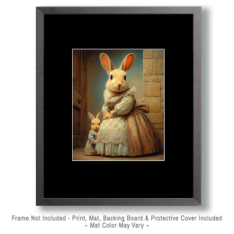 Olde English Mom and Baby Bunny Art