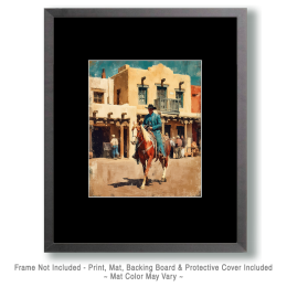 Cowboy in Front of La Fonda Art