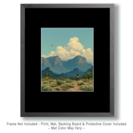 Cowgirl Watching Eagle Art