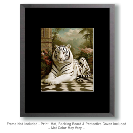 White Tiger Still-Life Vintage Wildlife Art