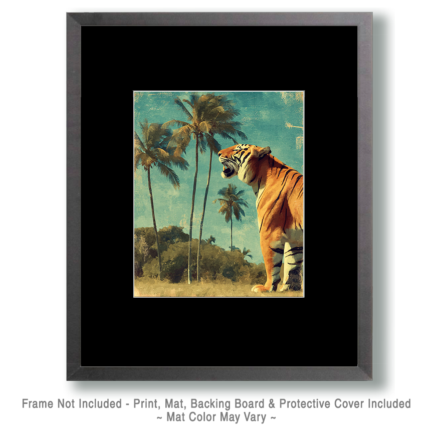 Roaring Tiger Vintage Wildlife Art