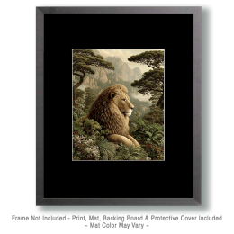 Relaxing African Lion Vintage Wildlife Art