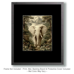Classic Elephant Vintage Wildlife Art